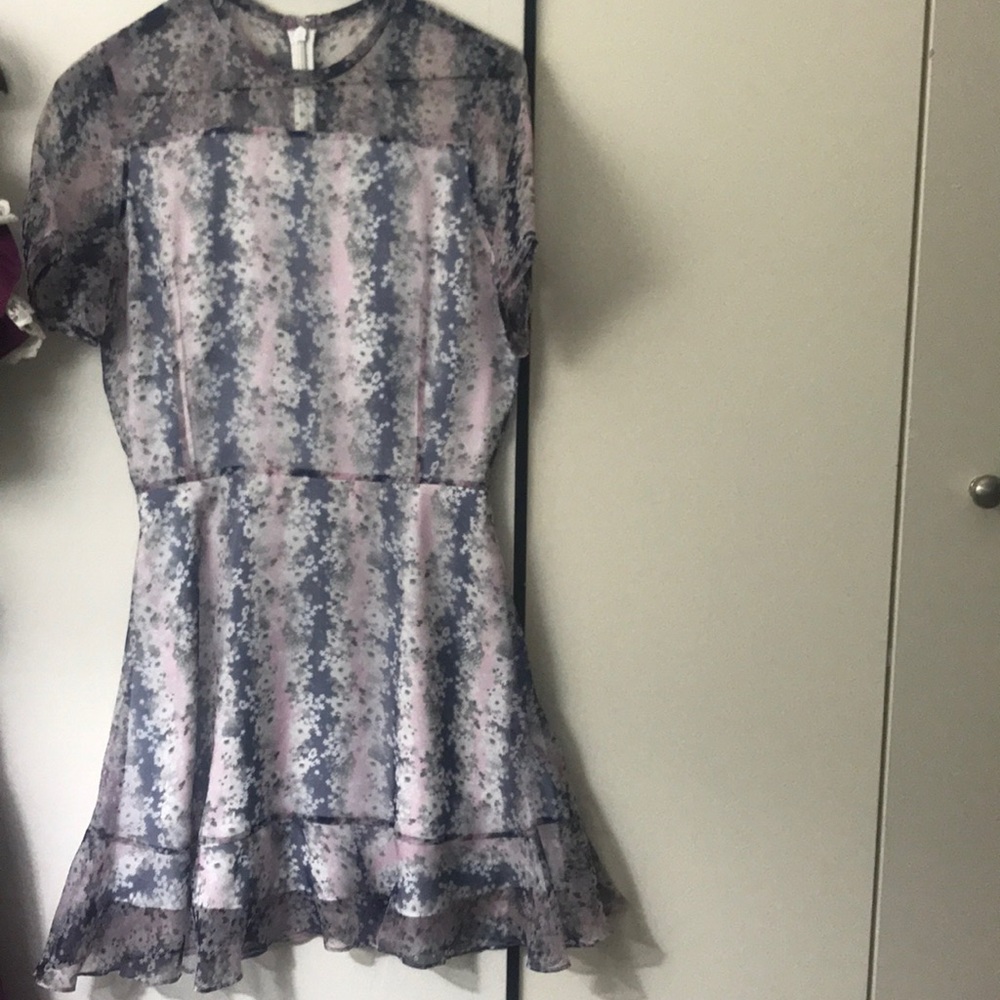 CARVEN Organza Floral Mini Dress